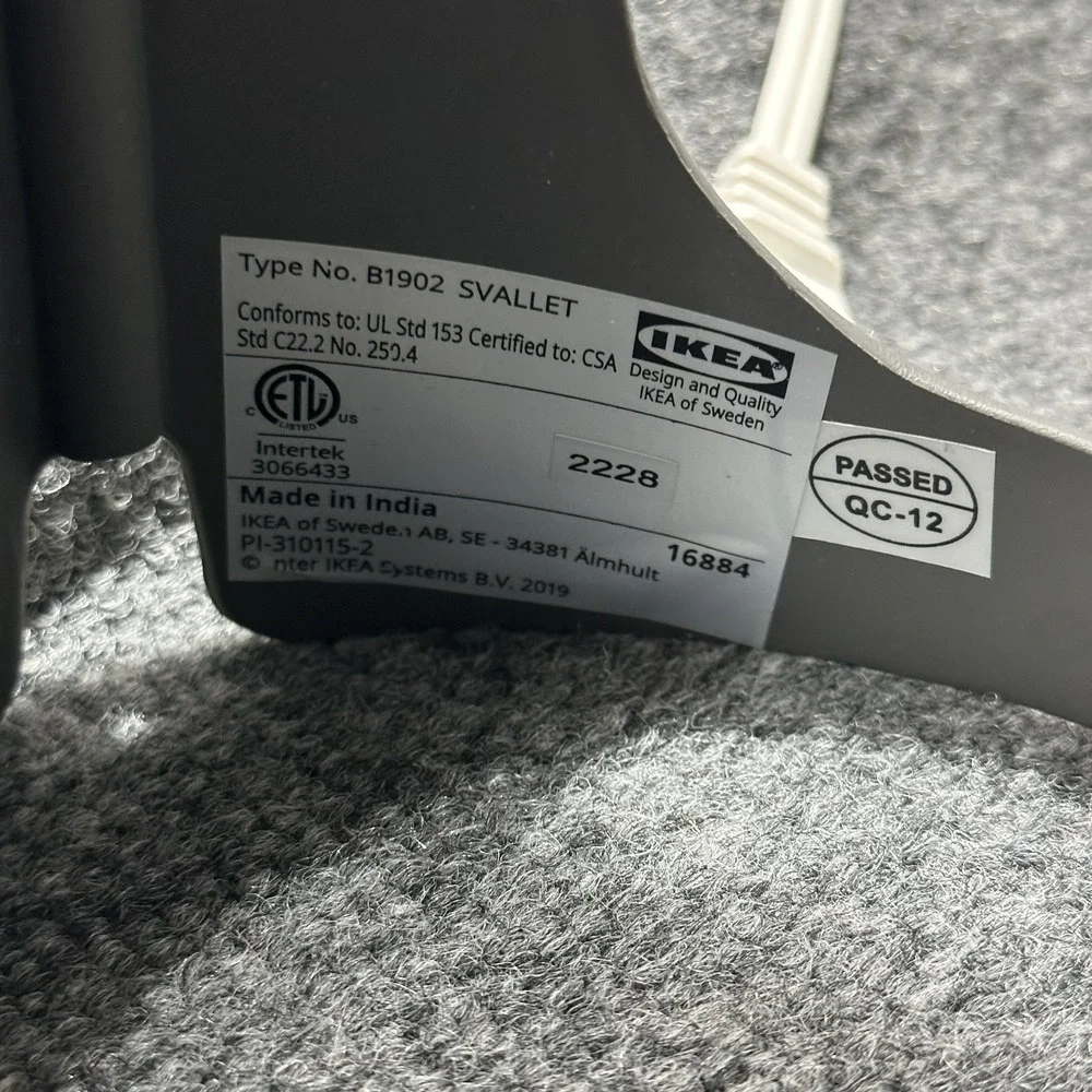 IKEA SVALLET Work lamp, Dark‎ gray/White 14